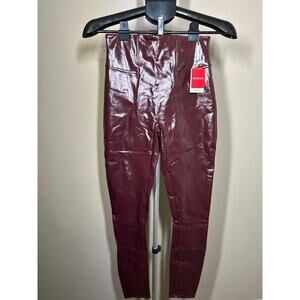 Spanx Faux Leather Womens Leggings Patent Leather Ruby Size S/P NWT